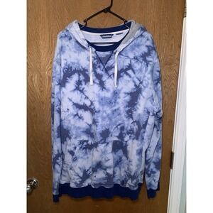 Chubbies Men's Blue Tie Dye The Far Out Pullover Hoodie Sweatshirt Size XXL